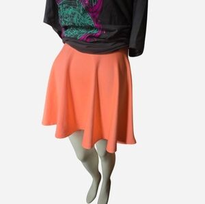 Johnny Y2K Neon Peach Skater Skirt Made in USA XL